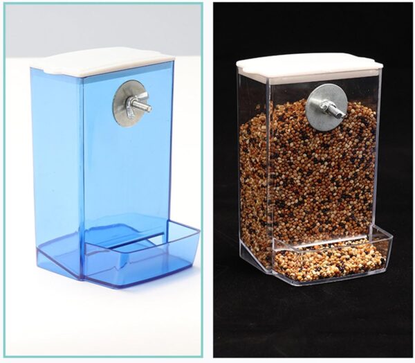 Bird Feeding Box Dustproof Food Dispenser AntiSplash Parrots Food Feeding Birds Cage Screw Feeder Clear Food Container - Image 5