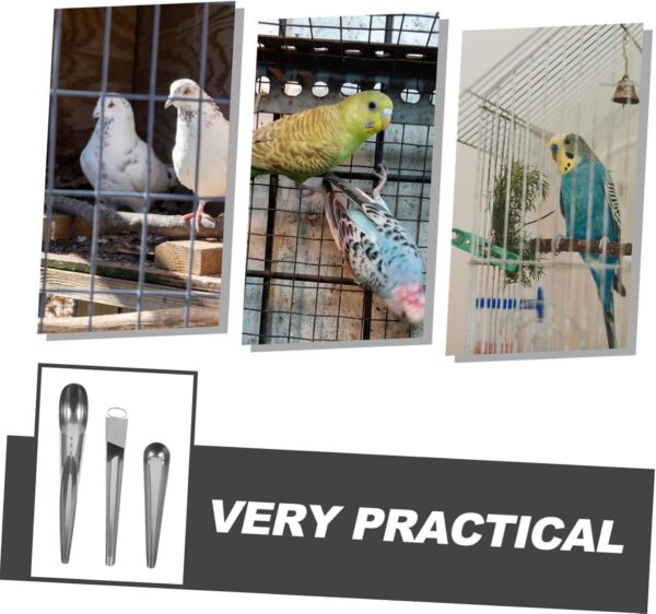 Yardwe 3pcs Feeder Pet Supplies Bird Food Added Tool Birds Food Birds Food Spoons Stainless Steel Food Scoop Pet Feeding Food Parrot Feeding Accessory Bird Food Scoop - Image 7