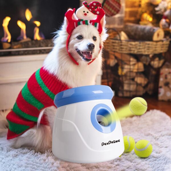 pet prime Automatic Dog Ball Launcher, Dog Ball Thrower, Interactive Puppy Pet Fetch Toy, Mini Dog Ball Throwing Machine for Small and Medium Dogs, With 3 PCS 2" Tennis Balls - Image 8