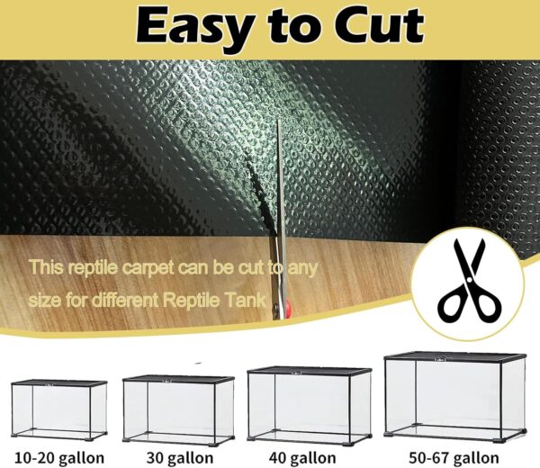 Ostlttyn Bearded Dragon Tank Accessories Large 45x100cm Reptile Carpet Terrarium Liner Non-Adhesive Reptile Substrate Mats for Leopard Gecko, Snake, Lizard, Tortoise, Iguana - Image 3