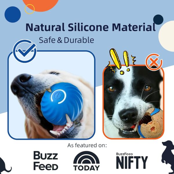 FOUR ANGELS Interactive Dog Toys Dog Balls, 67MM Moving Dog Ball for Puppy/Small/Medium Dogs, Durable Motion Activated Automatic Rolling Ball Toys, USB Rechargeable (Blue, Large) - Image 6