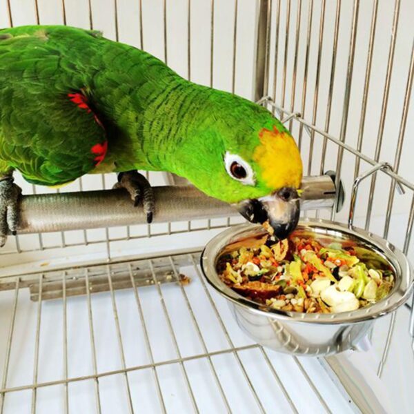 3PCS Birds Hangable Cage Bowl Stainless Steel Pet Birds Dish Cup Feeding Food Drinking Feeder for Bird - Image 6