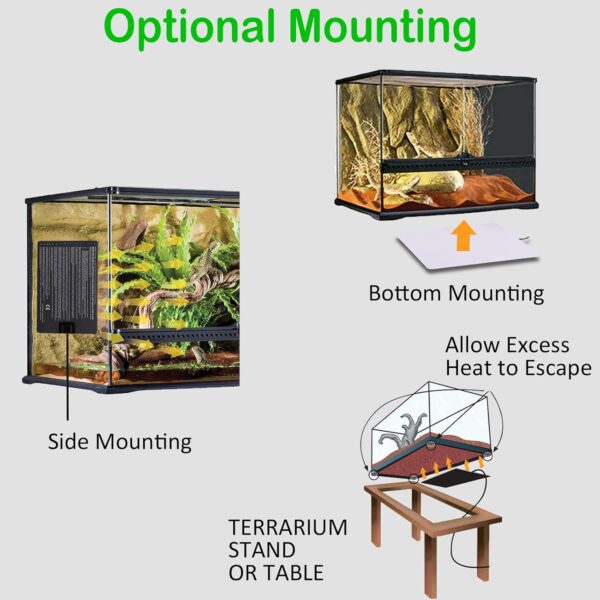 DERNORD Heat Mat with Thermostat - 16W Reptile Heat Pad with Thermostat Control Combo Set for Snake Bearded Dragon Lizard Crested Gecko Vivarium Heater - Image 5