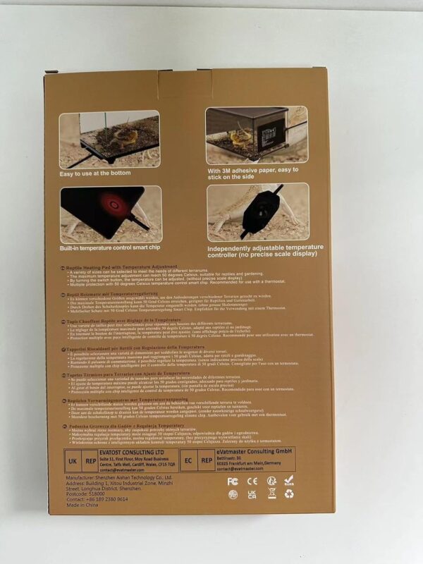 FIPASEN Reptile Heating Mat with Temperature Adjustment, 8x12 Inch Terrarium Heat Mat for Tortoise/Snakes/Lizard/Gecko/Hermit Crab/Frog/Spider/Insect Breeding/Plant Box - Upgraded Reptile Heating Pad - Image 10