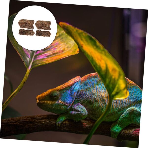 BELLIFFY 4 Pcs Reptile Bark Tank Rainforest Landscaping Material Terrarium Decor Bark Pet Supply Lizard Hiding Bark Dragon Beard Hut Reptile Feeding Decor Reptile Terrarium Decor - Image 4