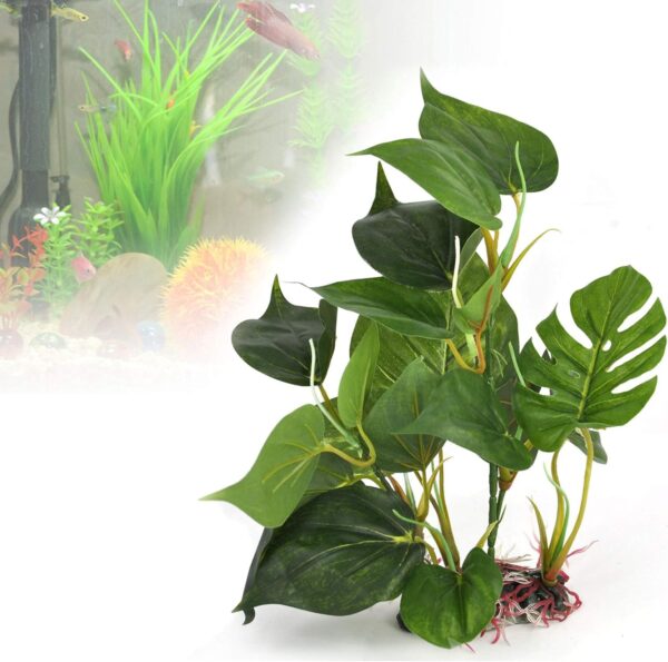 Gearmax® 24cm Artificial Fish Tank Aquarium Plant Real Look FishTank Plastic Water Plant / Grass Decoration / Ornament Green Leaves - Image 7
