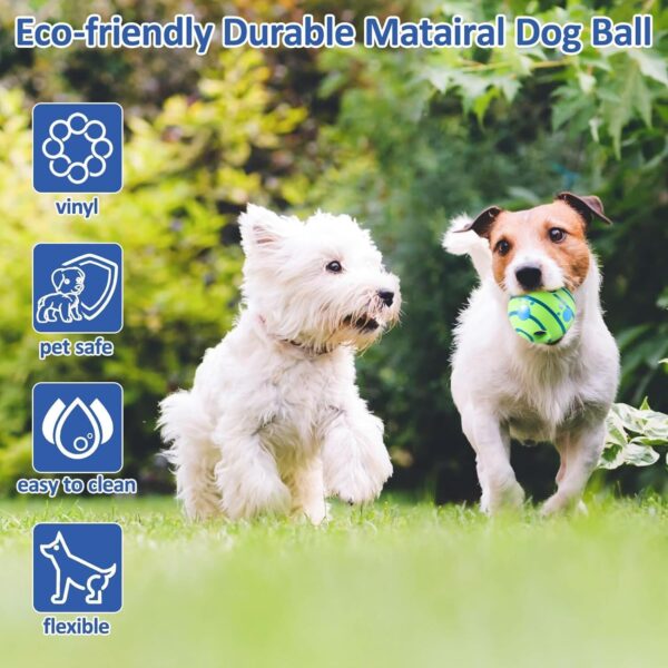 Holdfiturn 2Pcs Interactive Giggle Ball for Dogs Durable Entertaining Dog Toy Squeaky Toy with Unique Sounds Dental Health Chew Toy Suitable for Cats Dogs 5.1" Size - Image 2
