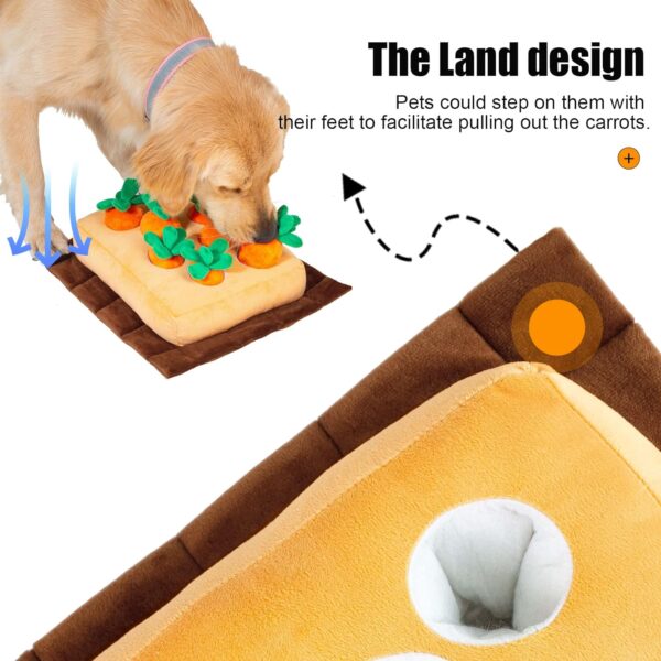 JOYELF Hide and Seek Plush Dog Toys, Interactive Squeak Dog Toys Teething Chew Toys Plush Carrot Field Educational Toys for Small Medium Large Dogs and Cats with 8 Carrots - Image 6