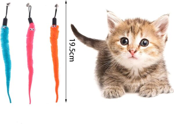 24 Pieces Worms Toys Replacement, Cat Toy Interactive Cat Wand Replacement for Cat and Kitten - Image 5
