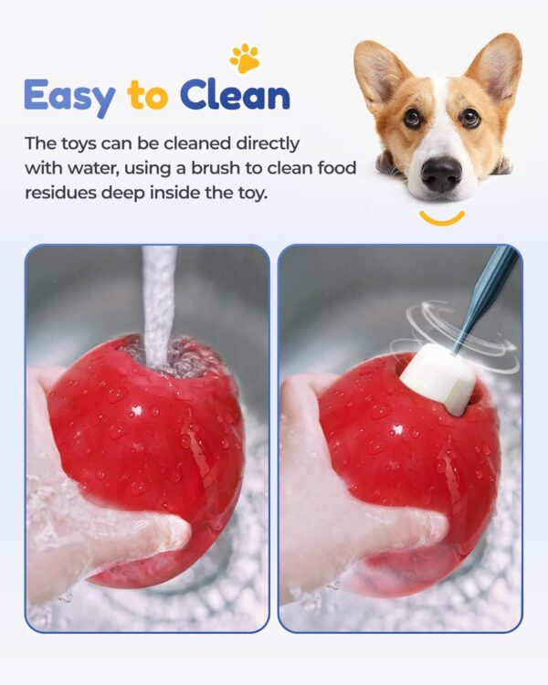 LACCEN Interactive Treat Dispenser Dog Toy, Slow Feeder Toys for Boredom, Durable Dog Chew Toys for Small Medium Large Dogs (Eggshell Shape, Red) - Image 7