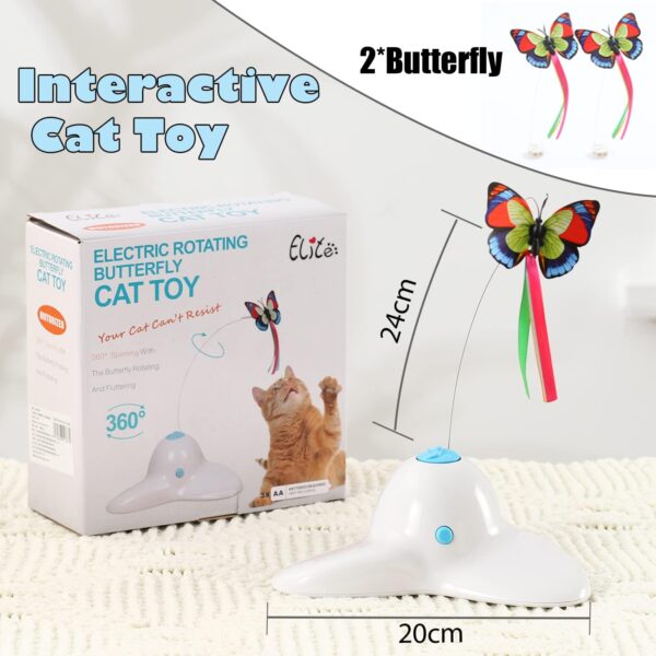 Pawsayes Cats Toys, Cat Toys Interactive for Indoor Cats Adult Kitten, Automatic Rotating Butterfly Cat Toy for Chasing, Interactive Kitten Toys Gifts - Image 3