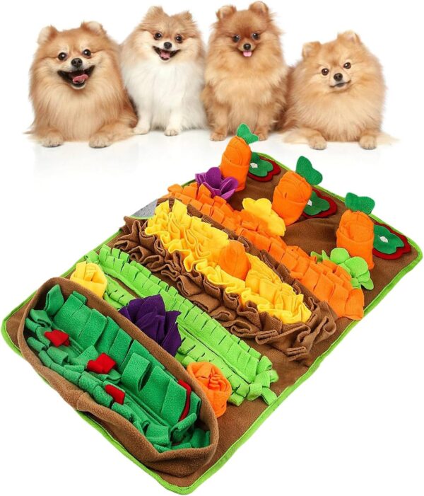 Illkjasfc Pet Dog Snuffle Mat Slow Feeding Puzzle Food Mat Dogs Sniffing Mat AntiSlip Puzzle Mat For Boredom Dog Entertainment - Image 3