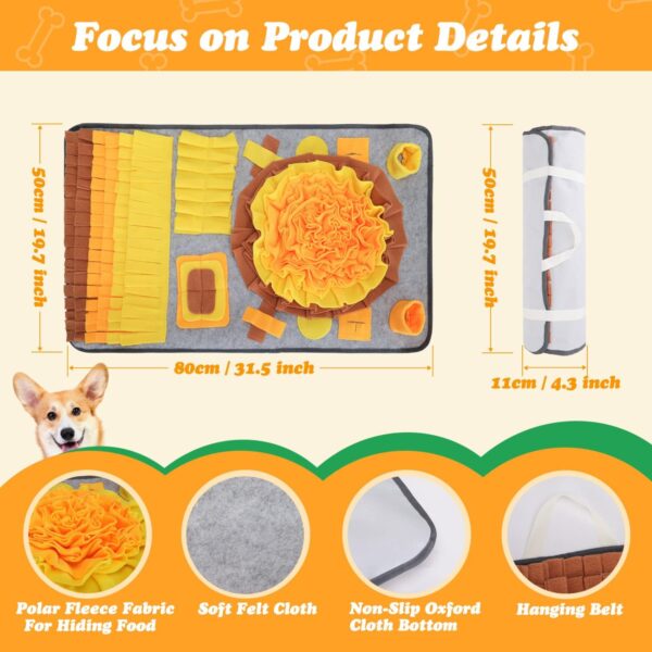 Nobleza Snuffle Mat for Dog Large Dog Snuffle Mat for Puppies Pet Sniffing Feeding Mat Interactive Dog Toy Dog Puzzle Toy Dog Foraging Mat Dog Brain Game for Boredom Encourages Natural Foraging Skills - Image 2