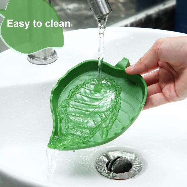 2 Pieces Leaf Reptile Food Water Bowl Plate Dish for Tortoise Corn Snake Crawl Pet Drinking and Eating, 2 Sizes - Image 6
