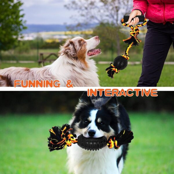 Yipetor Durable Dog Chew Toys, Rubber Bone Toy Set, Pet Cotton Knot Rope, Indestructible, Aggressive, Interactive Tug of War, Puppy Teething, Gift for Small/Medium Dogs (6 PACK) - Image 6
