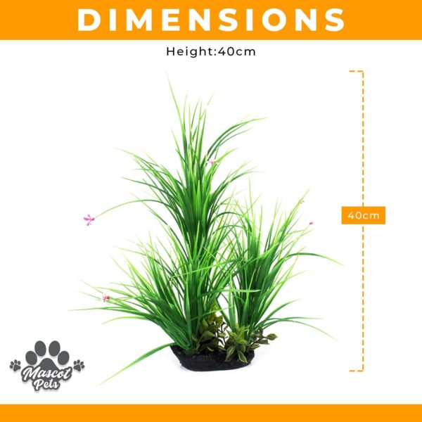 Mascot Pets Improved Model 40cm X Large Green Plastic Artificial Plant Bush Reeds for Aquarium Fish Tank Aquatic Greenery Décor Decoration Water Grass Plants - Image 2