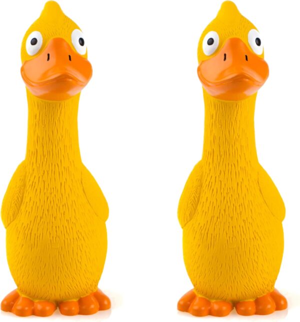 CHIWAVA 2 Pack 7.9 Inch Squeak Latex Dog Toy Yellow Duck Interactive Play for Small Medium Dogs - Image 8