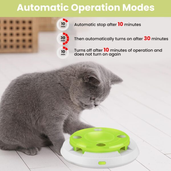 PETTOM Interactive Cat Toy Indoor 8 Holes Automatic Random Stretch Out Feather Smart Kitten Toys Battery Powered - Image 3