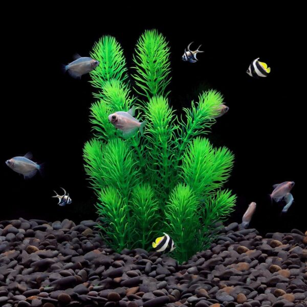 sinzau Aquarium Plant, Artificial Fish Tank Plants Decoration, 28cm, Green, 2 Pieces - Image 2