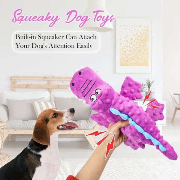 RIO Direct Squeaky Dog Toys, Sturdy Dog Plush Toys Chew Toys Dog Interactive Companion, Funny Training Toy with Crinkle Paper for Puppy Small Medium Dogs - Image 3