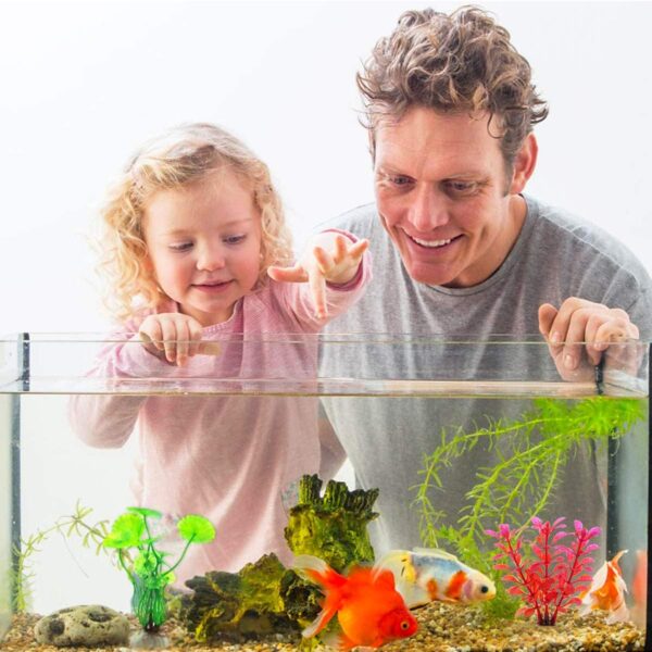 YuChiSX 19 Pieces Fish Tank Decorations Decor Set, Artificial Aquatic Plants, Plastic Plants Decorative Fish for Home Aquarium, Vivid Underwater Simulation Grass Landscape Ornament - Image 7