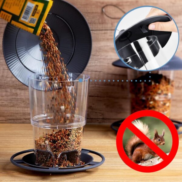 WLLKOO Bird Feeders for Outdoors, 2 Pack Bird Feeder Outside Hanging, Adjustable Feeder with Sturdy Wire and Roof, Plastic Bird Feeder for Garden, Backyard, Terrace - Image 6