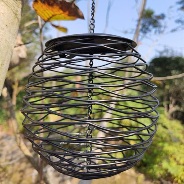 Birds Food Dispenser with Roof for Wild Garden Suet Basket Outdoor Hanging Dispenser for Wild Birds - Image 5