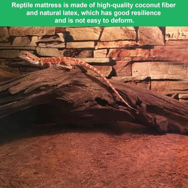 Midyrrg 2 Rolls Reptile Carpet Coconut Fiber Bearded Dragon Substrates Snake Tortoise Bedding Matting Tortoise Substrate Pet Terrarium Liner for Reptiles, Lizards, Anoles, Turtles (50x30cm) - Image 4