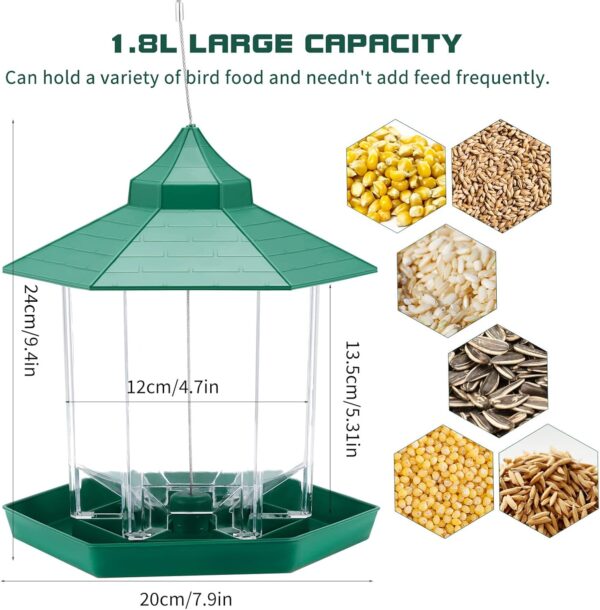 Wild Bird Feeder Bird Food Container Bird Feeder Waterproof Outdoor Pet Supplies Birdfeeder Hanging Wild Bird Feeder Outside Decoration Garden Decoration - Image 2