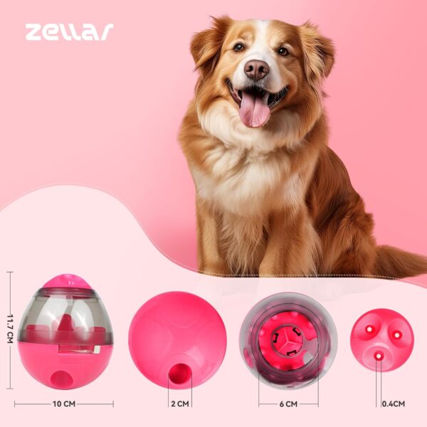 Zellar Treat Dispensing Dog Toy for Boredom, Interactive Treat Puzzle Dog Toy, Dog Treat Ball Dispenser Toy, Slow Feeder Dog Game Brain Stimulating Enrichment Toys for Small Medium Dogs & Cats (Pink) - Image 6