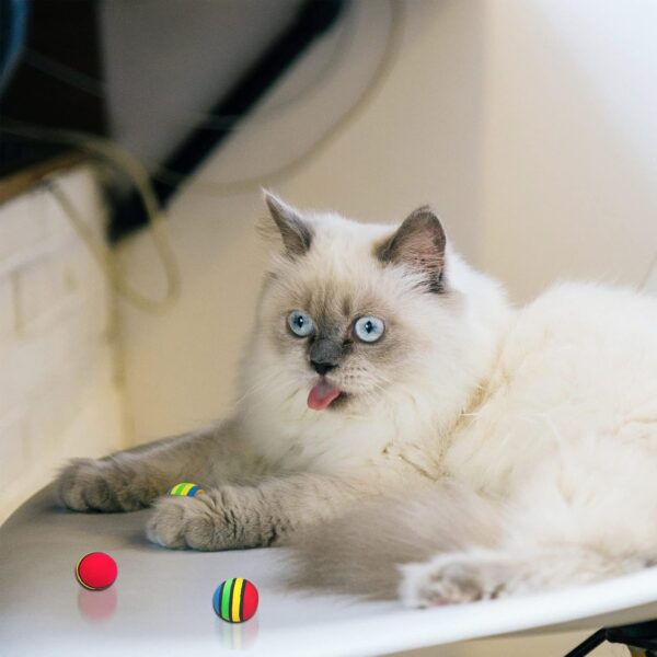jiuhao Rainbow Cat Toy Balls,Soft EVA Foam Interactive Indoor Kittens Toys,Small Cat Toy Balls Bulk Quiet Play Sponge Ball ​Colorful Foam Balls for Pet Chase Training Sports - Image 6