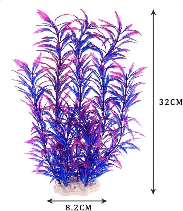 kuou Aquarium Fish Tank Plastic Plants, Simulation of Aquatic Plants Purple Aquarium Aquatic Plants for Fish Tank Ornament Natural Design Decorations (32cm/12.5Inch) - Image 3