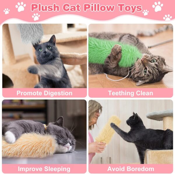 FELISTORY Cat Catnip Toys for Indoor Kitten: 3 Pcs Interactive Cat Kicker Toy with Catmint and Crinkle Plush Cat Chew Teething Clean Toy for Small Cats - Image 4
