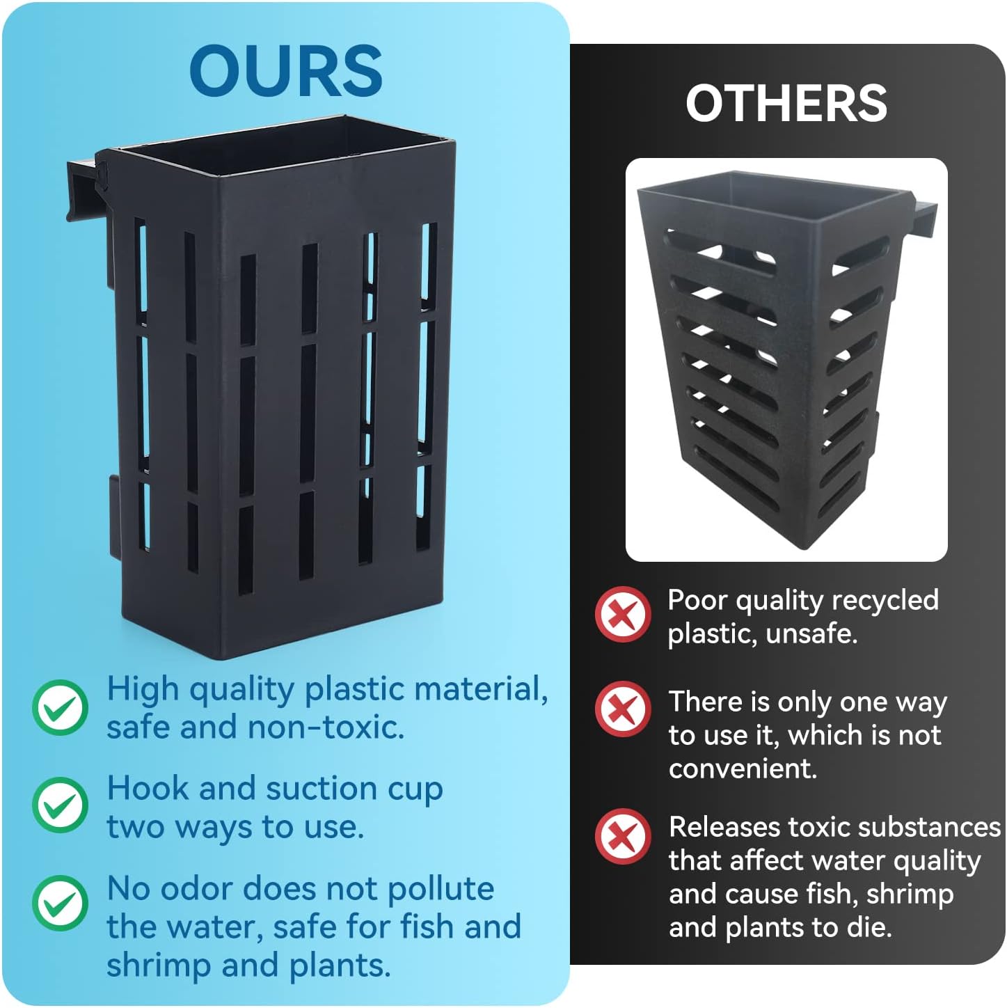 Upgraded Aquarium Plant Holder with Hooks and Suction Cups for Fish Tank Aquaponic Plants Cultivation and Aquascape Decorations (Black) - Image 8