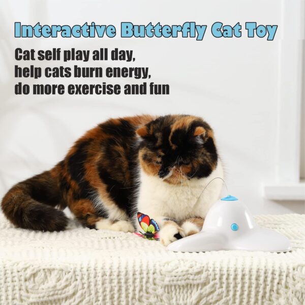 Pawsayes Cats Toys, Cat Toys Interactive for Indoor Cats Adult Kitten, Automatic Rotating Butterfly Cat Toy for Chasing, Interactive Kitten Toys Gifts - Image 6