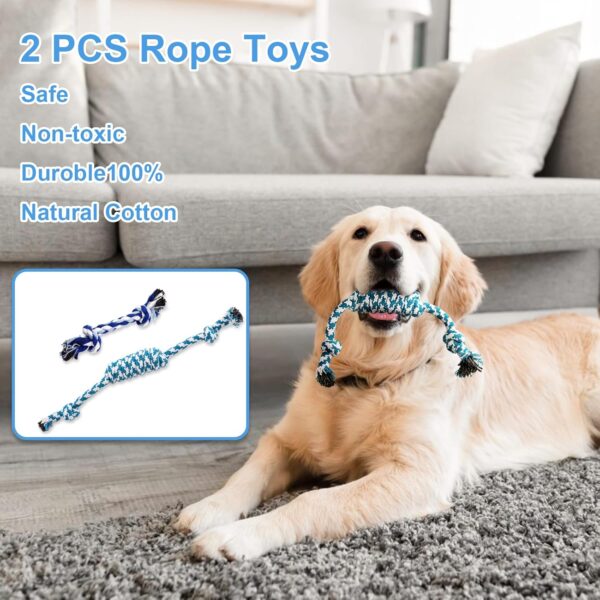 Kapetgo 8 Pack Luxury Puppy Toys for Teething Small Dogs,Squeaky Plush Dog Rope Toys Set, Puppy Chew Toys with Cute Squeaky Dog Toys, Ball and More Rope Dog Chew Toys, for Dogs - Image 3