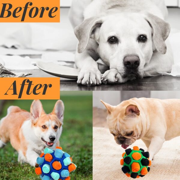 CIIVURR Snuffle Ball for Dogs Toys Interactive Dog Puzzle Toys Enrichment Dog Chew Toy Natural Foraging Food Training Feeders Dog Toy for Boredom Small Medium Large Dog (Blue Tangerine) - Image 4