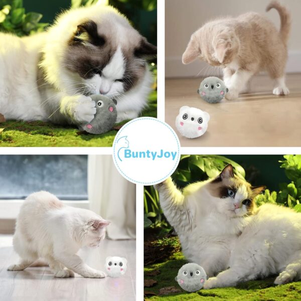 BuntyJoy Cat Toys, Interactive Cat Toys for Indoor Cats Exercise, 2 Pack Fluffy Plush Chirping Balls, Fun Kitty Kitten Kicker Toys - Image 5