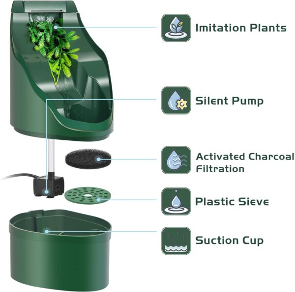 NEPTONION Reptile Chameleon Cantina Drinking Fountain water dripper comes with Feeding Tongs and Frosted Tweezer for Amphibians Insects Lizard Turtle Snake Spider Frog Gecko - Image 2