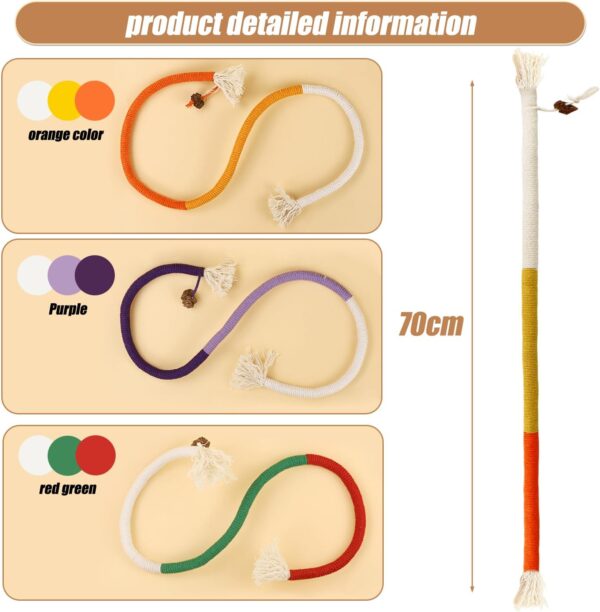 YANGCHUN Catnip Toy Bite Rope, Interactive Cat Toy for Indoor Cats, Kitten Teething Chew Toy Rope, Filled Natural Catnip Cat Chew Teeth Cleaning Stress Release Catnip Cotton Rope Toy, 3 Pcs - Image 4
