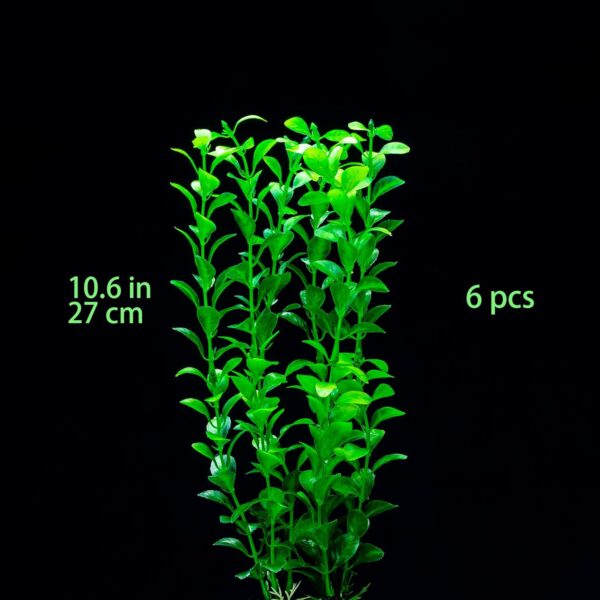RJMBMUP Fish Tank Decorations，Long Artificial Plastic Plants Aquarium Ornaments Green Color Accessories Set for Tropical Goldfish 6 Pack - Image 2