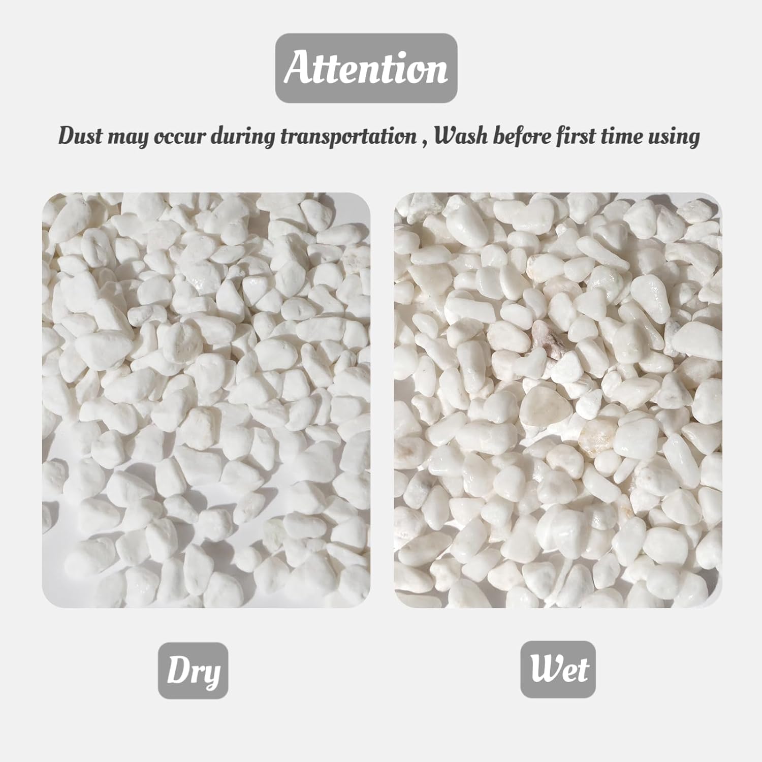 JeeMooTown 1.8KG(3.96LB) Small White Decorative Stones Pebbles for Plant Pots, 6-9mm White Fish Tank Aquarium Gravel Stones, Natural Stones, Smooth Finished - Image 3