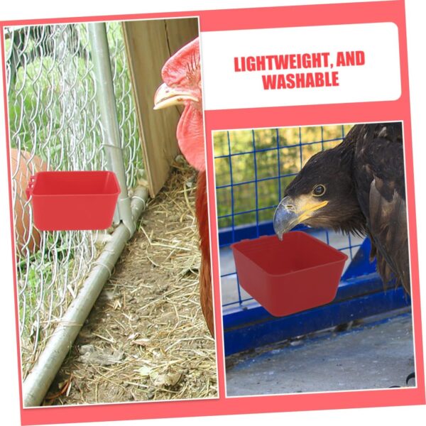 Yardwe 8pcs Bird Feeder Bird Cages Birdcage Pet Water Bowl Birds Feeder Small Feeding Supplies Bird Bowls for Cage Small Bird Food Holder Birds Supplies Chicken Feeder Plastic Red - Image 5