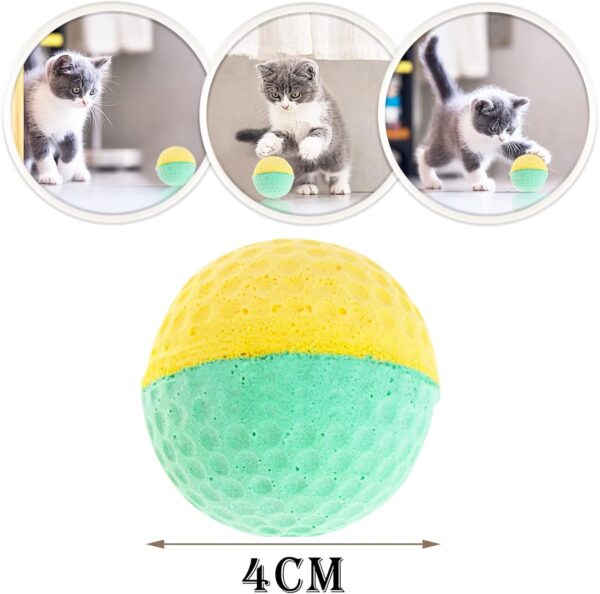 BIPY 20PCS Cat Toy Balls Foam Latex Cats Balls Toys Elastic Sponge Ball Colorful Indoor Kitten Interactive Catch Chase Chew Balls Toy for Kittens Pets Play Exercise Ball Supplies Random Color (4cm) - Image 4