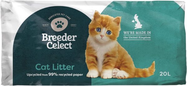 BreederCelect 99 Percent Recycled Paper Cat Litter, 20 L - Image 5