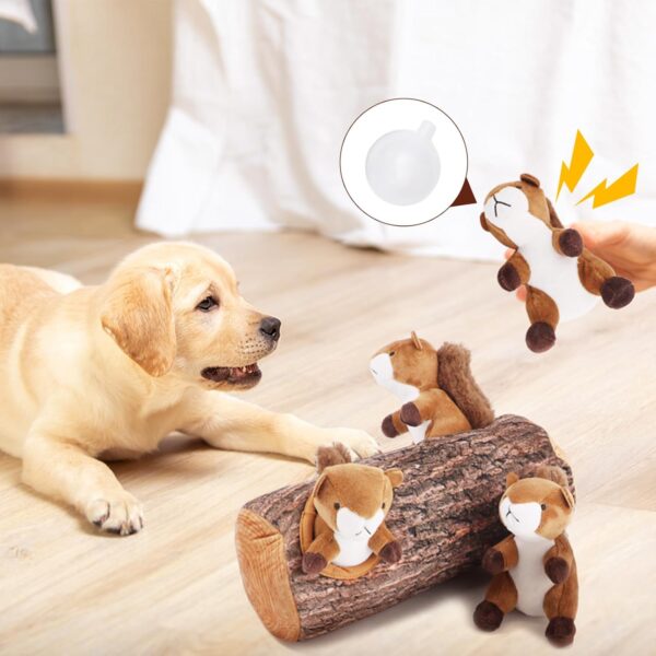 IFOYO Squeak Dog Toys, Large Durable Squirrel Hide and Seek Puzzle Plush Dog Toys for Medium/Small Dogs, Chew Toys for Puppy - Image 6