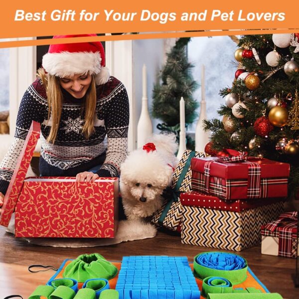 Vivifying Snuffle Mat for Dogs, Interactive Feeding Game for Boredom and Mental Stimulation, Dog Feeding Mat Encourages Natural Foraging Skills and Slow Eating - Image 8