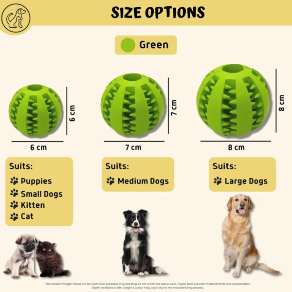 PawsOnlyUK Treat Dispenser Dog Toy Ball | Interactive Dog Toys for Boredom | Dog Puzzle Toy | Stimulation Toy (Small 6cm/2.35in, GREEN, 1 Pack) - Image 4