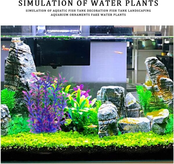 kuou Aquarium Fish Tank Plastic Plants, Simulation of Aquatic Plants Purple Aquarium Aquatic Plants for Fish Tank Ornament Natural Design Decorations (32cm/12.5Inch) - Image 7