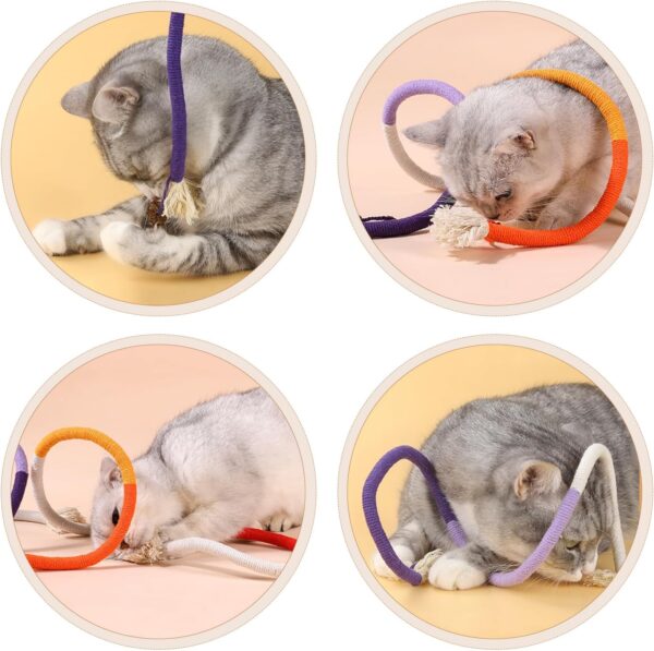 YANGCHUN Catnip Toy Bite Rope, Interactive Cat Toy for Indoor Cats, Kitten Teething Chew Toy Rope, Filled Natural Catnip Cat Chew Teeth Cleaning Stress Release Catnip Cotton Rope Toy-Green 1PCS - Image 5